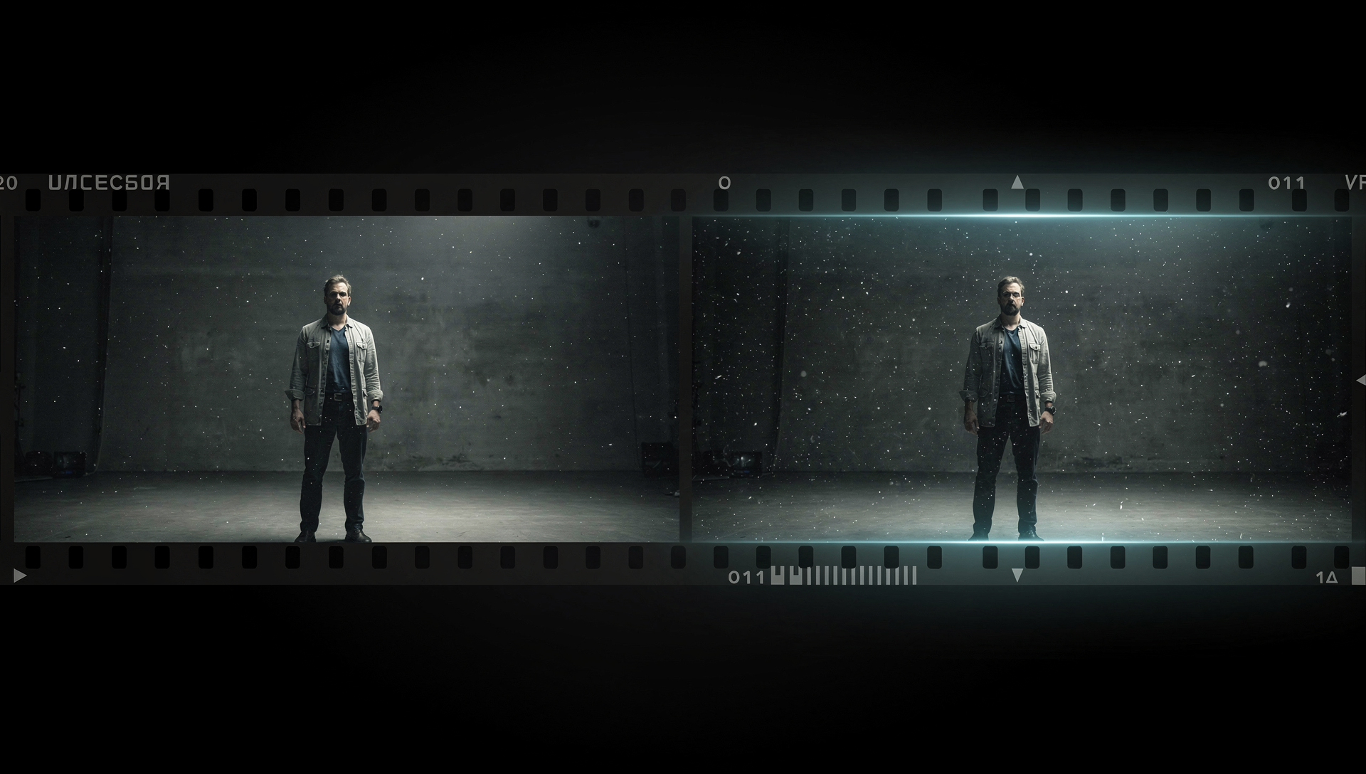 Пример AI VFX: до и после на реальном footage